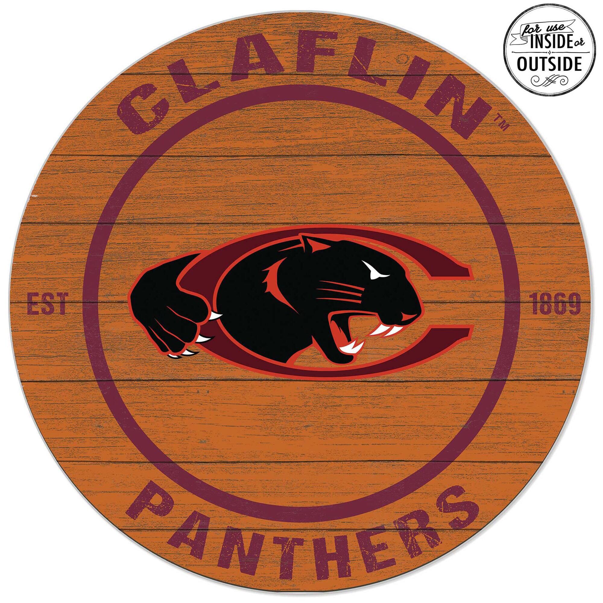 Claflin Panthers 20'' x 20'' Indoor/Outdoor Weathered Circle Sign