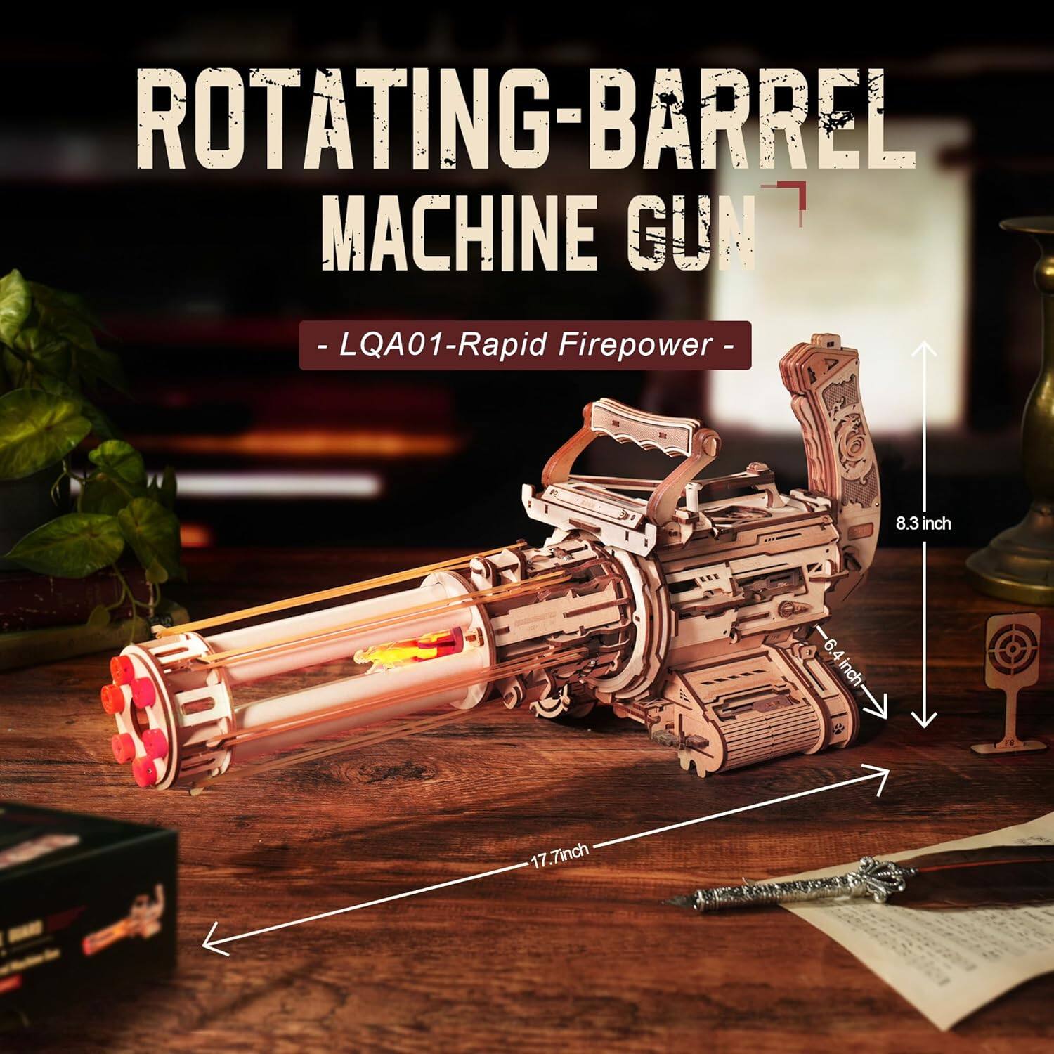 ROTATING-BARREL MACHINE GUN  
- LQA01-Rapid Firepower -  
8.3 inch  
17.7 inch
