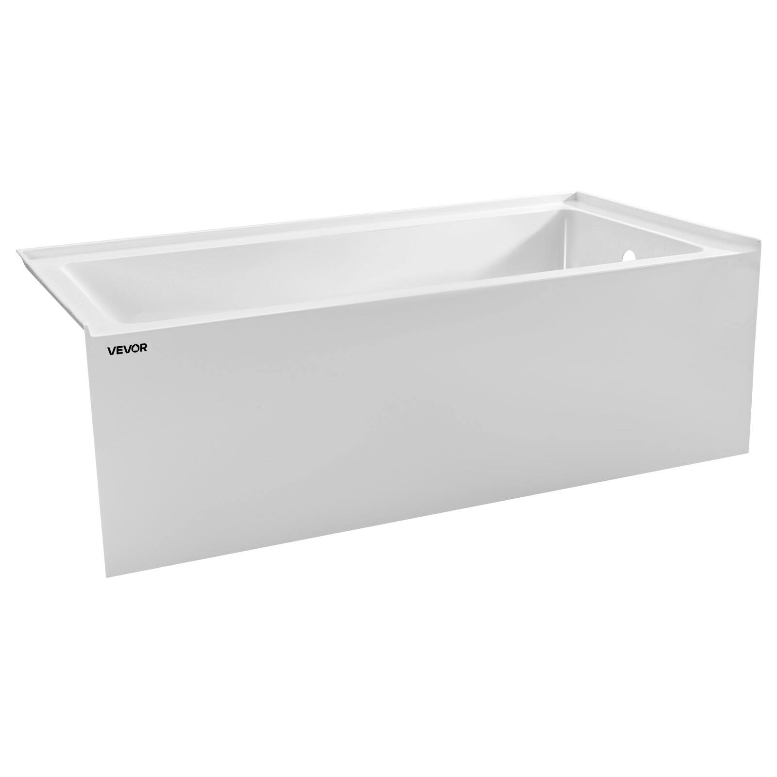 Alt View 5. VEVOR - Alcove Bathtub, 60" x 30" Contemporary Alcove Acrylic Bathtub, Soaking Bath Tub with Right Hand Drain and Overflow Hole - White.