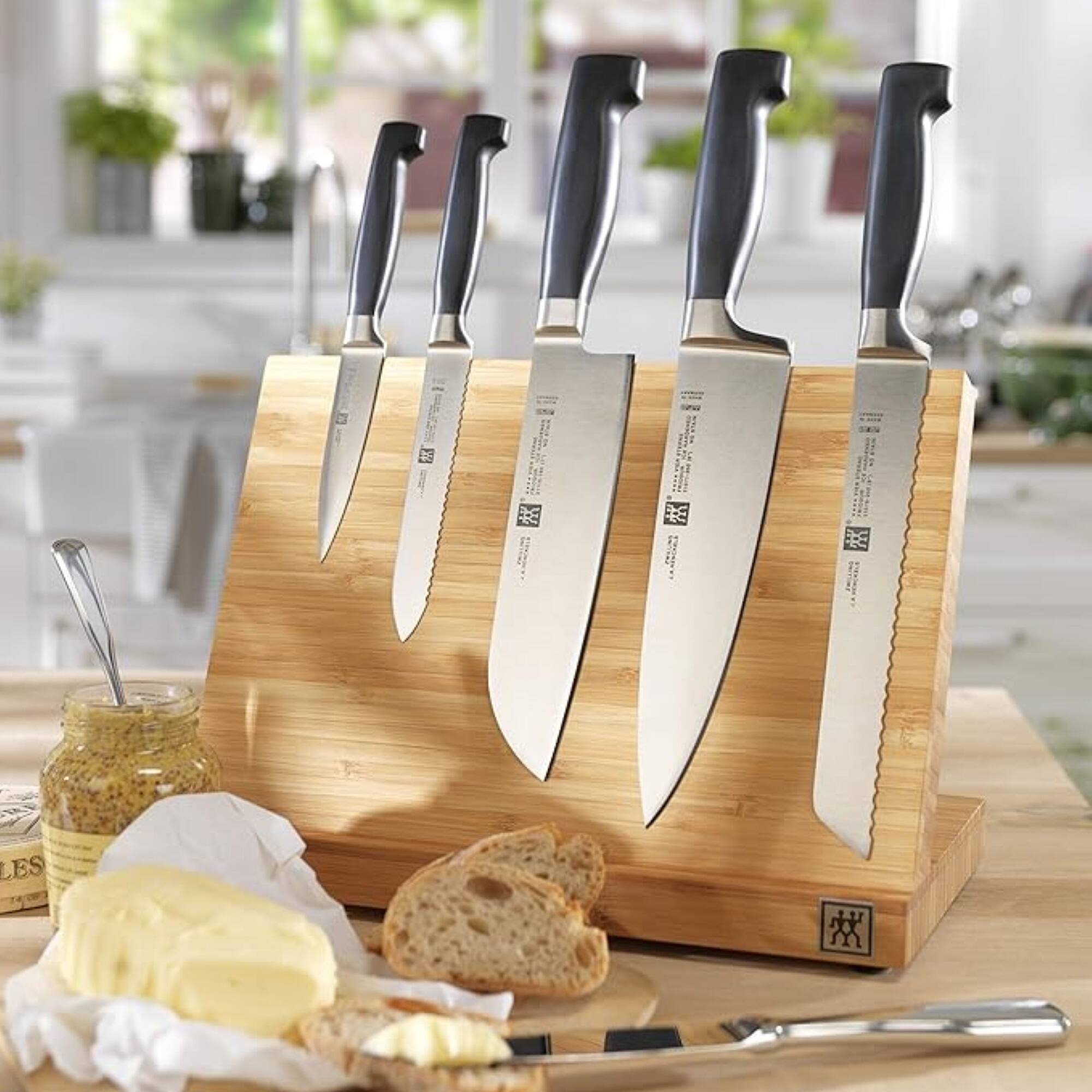 Alt View 2. ZWILLING - ZWILLING  Bamboo Magnetic Easel - holds 7 knives (no knives included) - Bamboo.