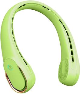 PRIMEPLUS - Neck Fan Portable 4000mAh 360° Dual Airflow No Tangle Fast Charge Long Runtime Gift for Men Women - Avocado Green