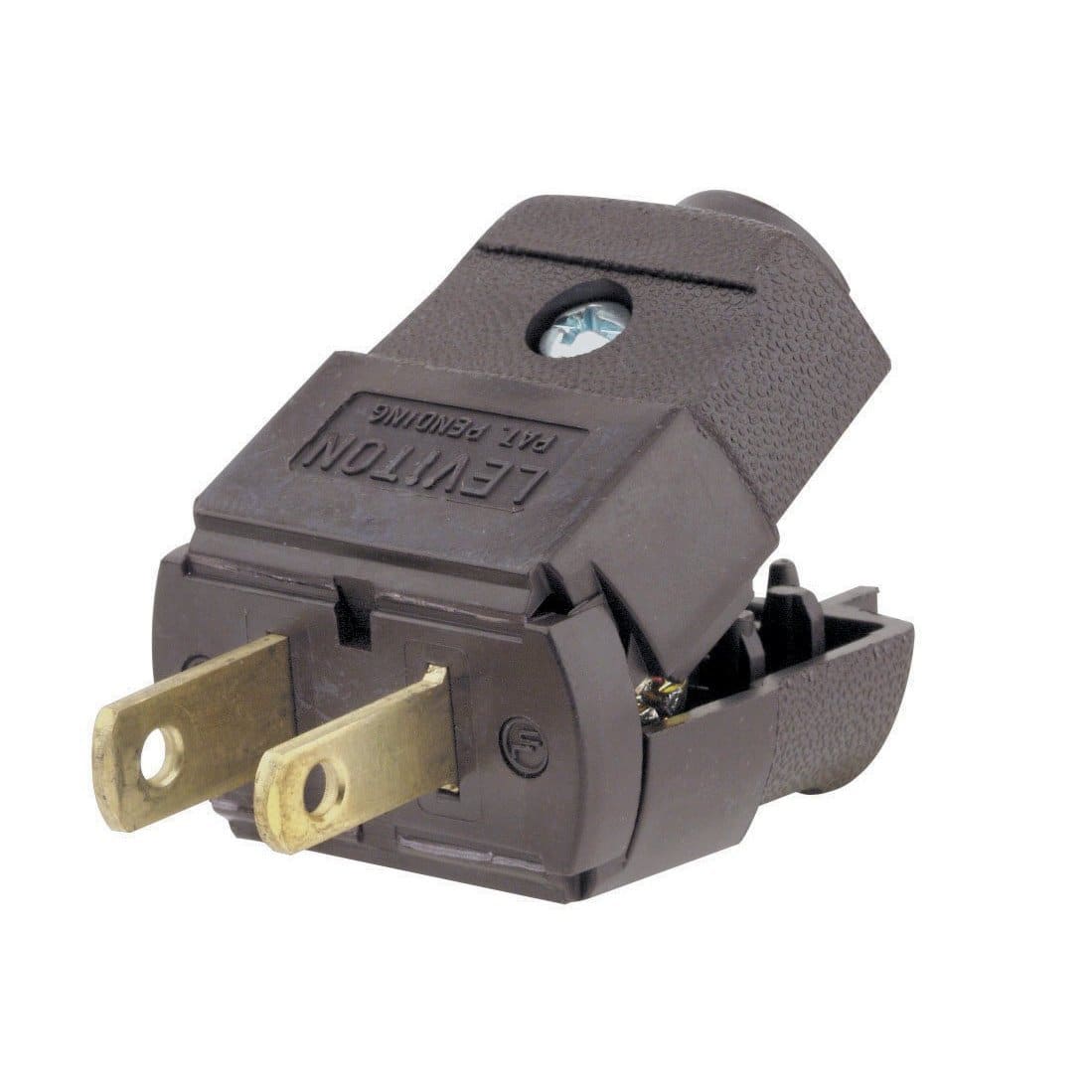 Leviton - 101-P 15A 125V NEMA 1-15P Polarized Non-Grounding Straight Blade Plug - Brown