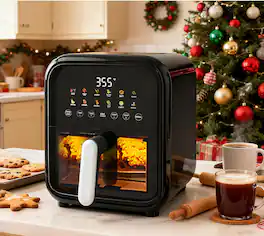 Sweet - 7.9QT Air Fryer with Window, 12-In-1 Large Air Fryer for Family - Black
