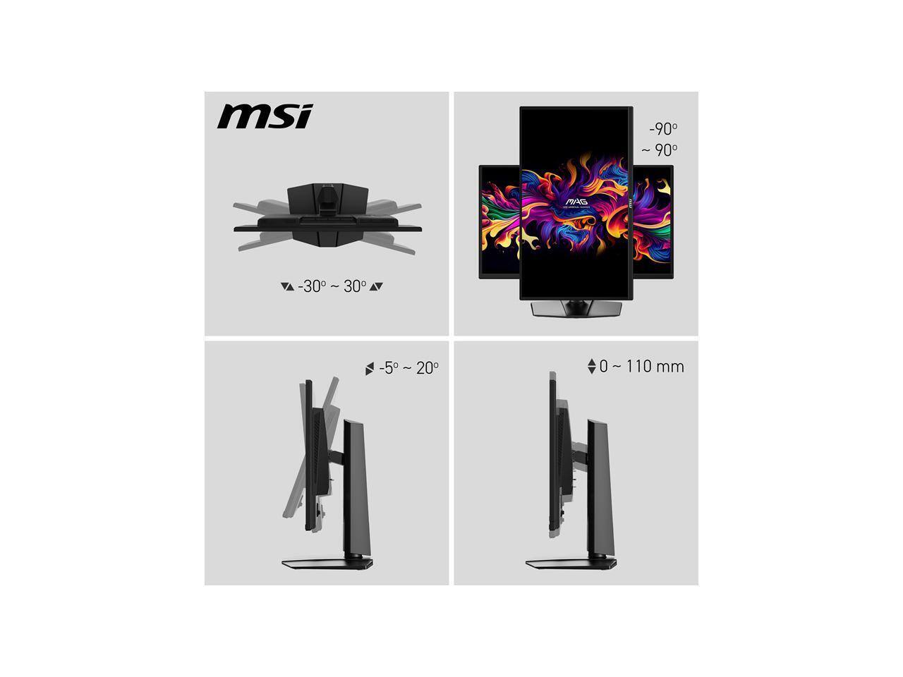 msi  
-90° ~ 90°  
-30° ~ 30°  
-5° ~ 20°  
0 ~ 110 mm