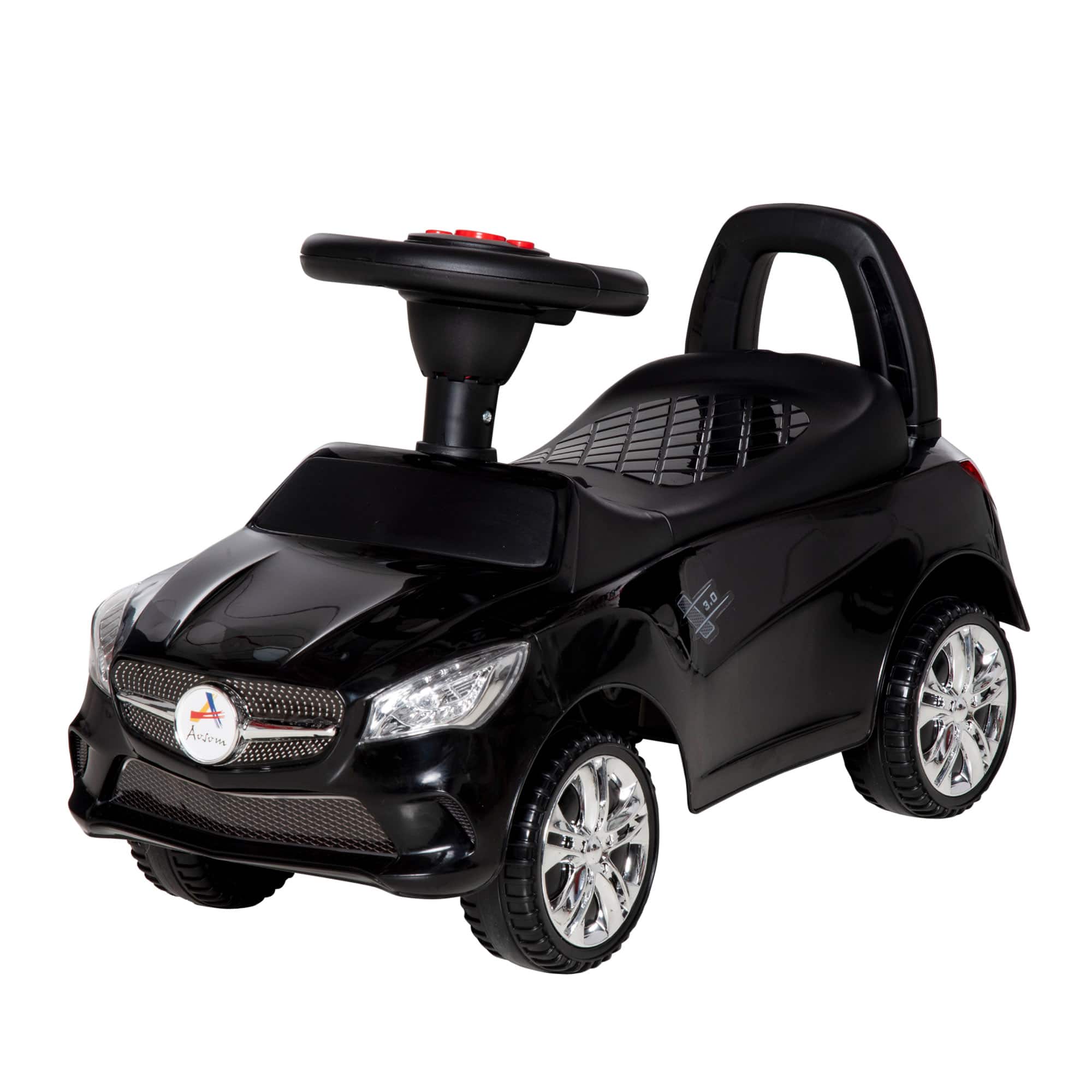 Aosom - Ride On Push Car, Foot-to-Floor Walking Sliding Toy Car for Toddler with Working Horn, Music