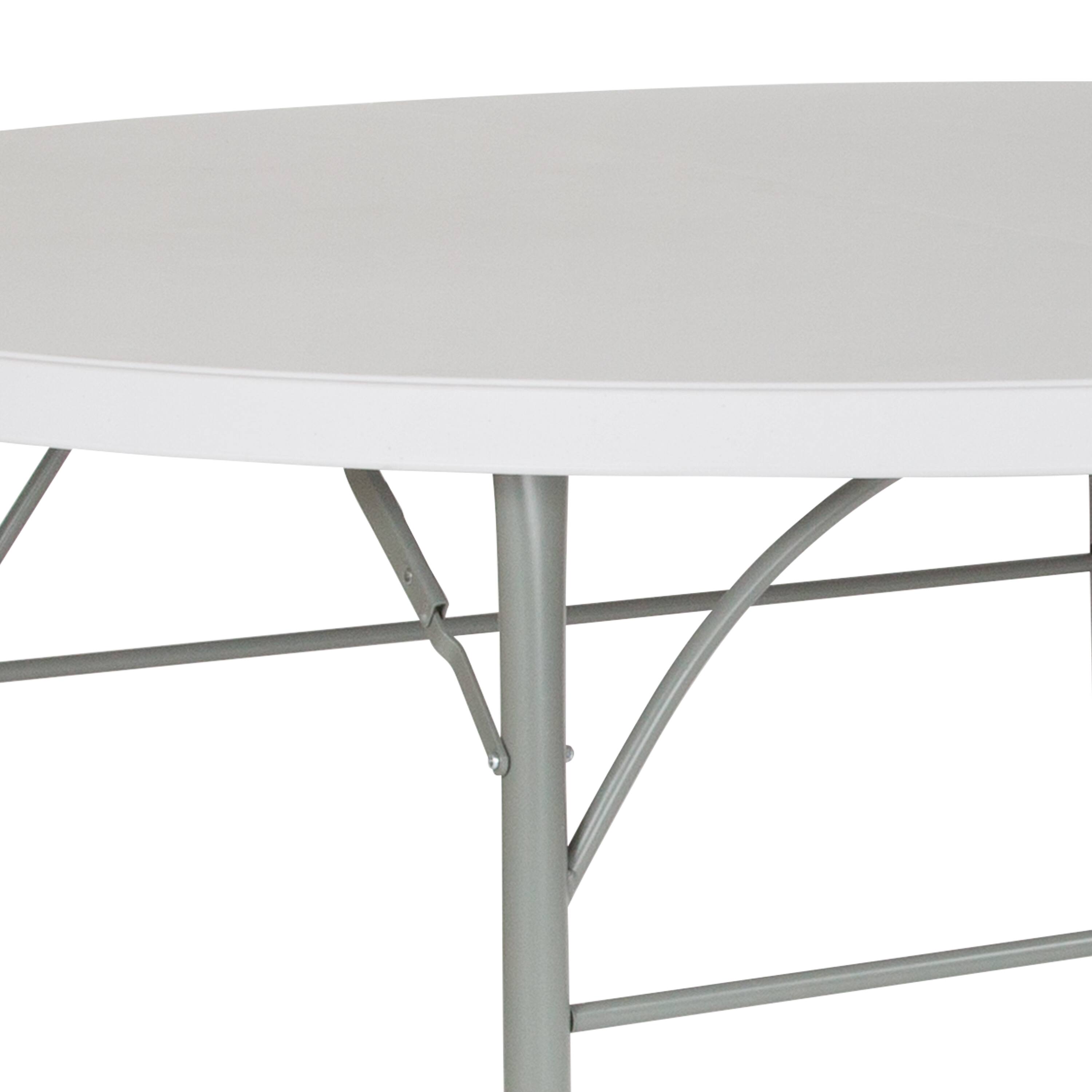 Alt View 16. Alamont Home - Stonewall 6-Foot Round Bi-Fold Granite White Plastic Event Folding Table with Handle - Granite White.