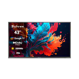 Sylvox - 43" Class Outdoor QLED TV, Pool Pro QLED 3.0, 4K, Full Sun, 2000 Nits, IP56 Waterproof, Google TV, Dolby Atmos