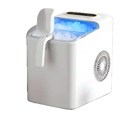 Front. Cluzine - Portable Ice Maker, 6-Min Fast Ice, UV Sterilization & Detachable Basket for Home - Multicolor.