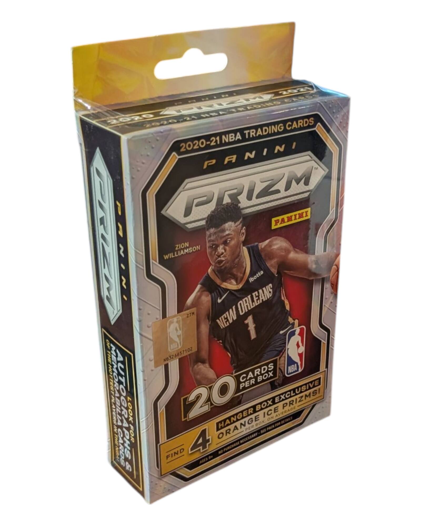2021 CRUIN CERSS 020 HBATREDINS 2620-24 CARDS NBA TRADING 2020-21 PANINI PRIZM PANINI PRIZM PANINI WILLIAMSON ZION ORLEANS ibotta ZTM NEW 1 OF NB326657102 CARDS NBA BOX MEMORABILIA AUTOGRA PER [20 EXCLUSIVE BOX ICE AVERAGE LOOKFOR HANGER ON BETRLT BOX. PER PACK FOR SeR PHS 4 RECESSARY TVONINLN CARDS FIND PURCHASE &

2020-21 NBA TRADING CARDS  
PANINI PRIZM  
ZION WILLIAMSON  
NEW ORLEANS  
20 CARDS PER BOX  
HANGER BOX EXCLUSIVE ORANGE ICE PRIZMS!  
FIND 4  
AUTOGRAPH CARDS & MEMORABILIA  
PER BOX ON AVERAGE  
NO PACKAGING MATERIAL - SEE BACK FOR DETAILS
