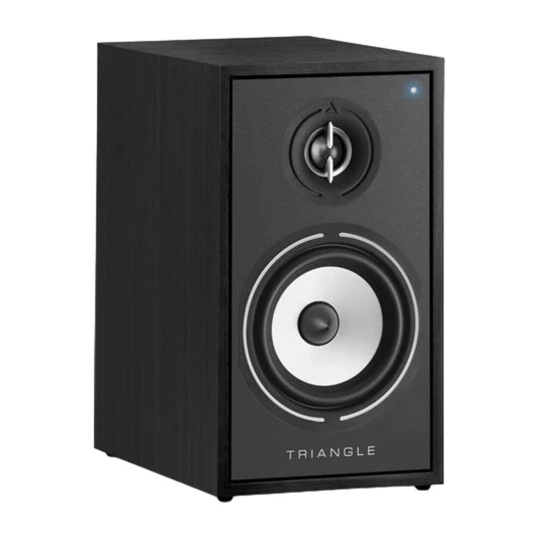 Front. Triangle - Triangle Borea BR02 Active Bluetooth Bookshelf Speaker Pair - Black Ash  (BR02BT) - Black.