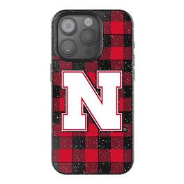 Keyscaper - NCAA - Nebraska Huskers Plaid Bling iPhone Case - 14 - Black