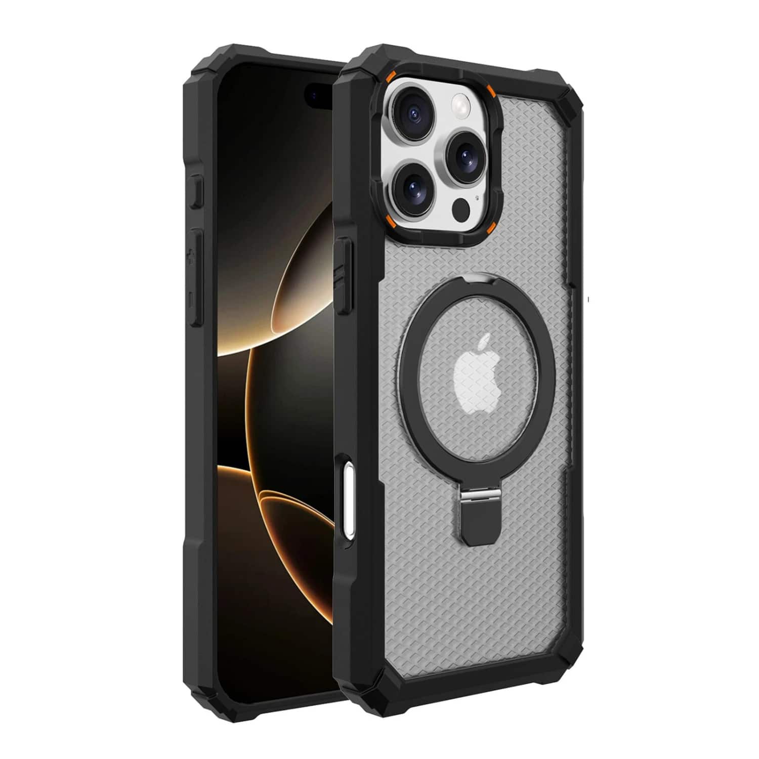 Stock Preferred - iPhone 17 Pro Max MagSafe Ring Stand Case – Shockproof Matte Cover - Black