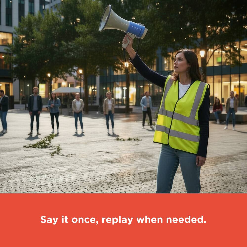 Say it once, replay when needed.