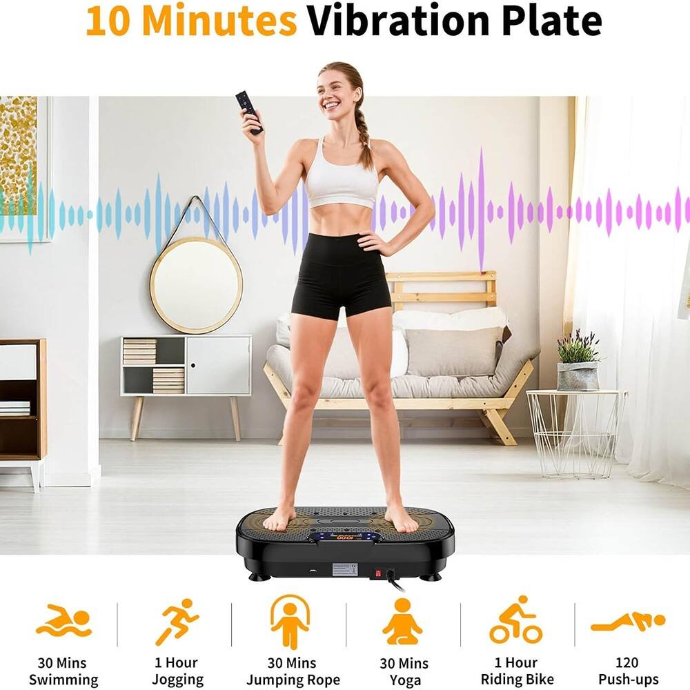 10 Minutes Vibration Plate  
30 Mins Swimming  
1 Hour Jogging  
30 Mins Jumping Rope  
30 Mins Yoga  
1 Hour Riding Bike  
120 Push-ups