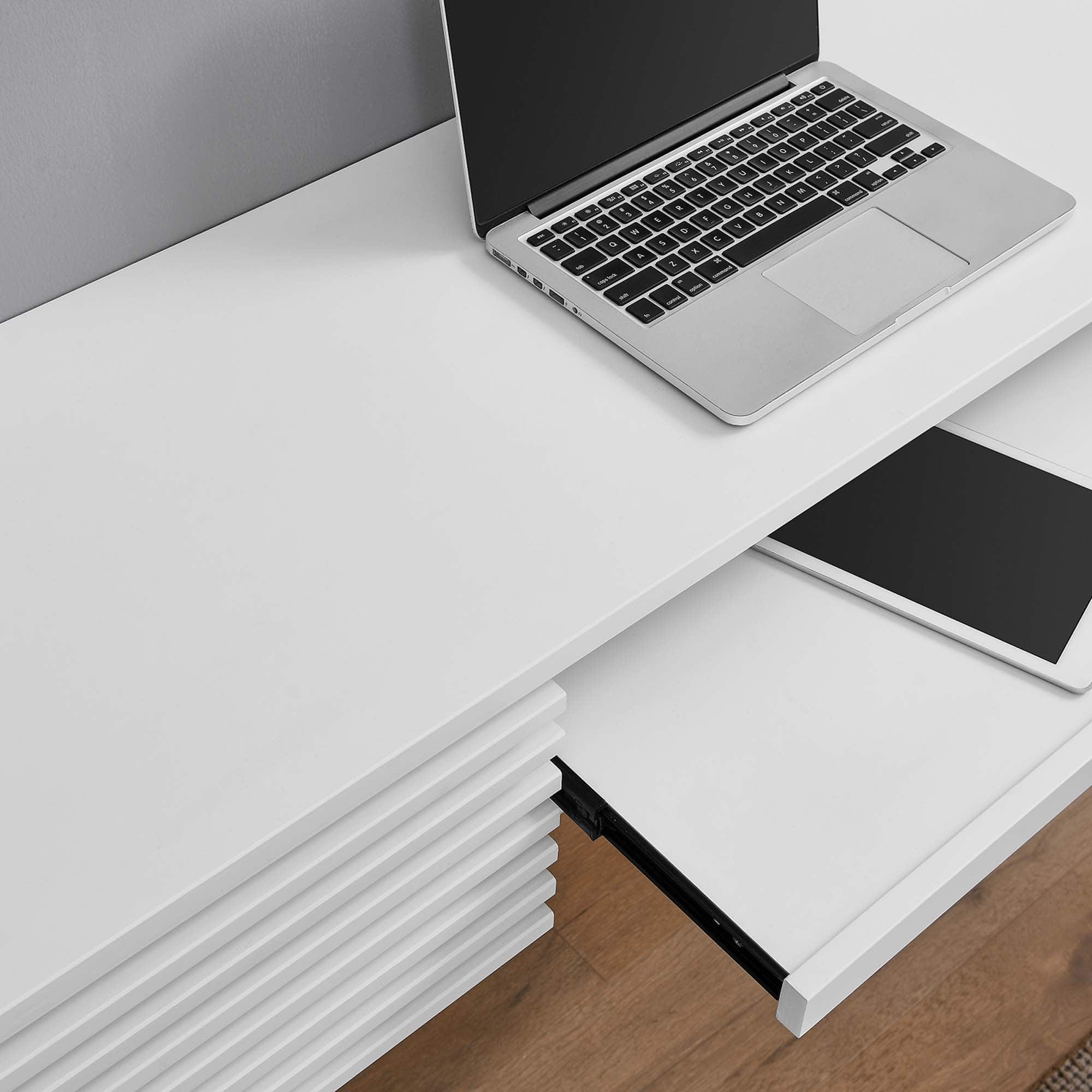 Render Wall Mount Wood Office Desk by Modway - White