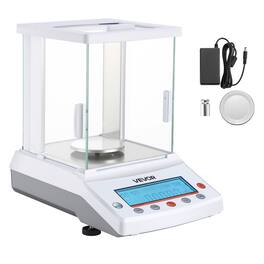 VEVOR - Analytical Balance, 120 g x 0.1 mg, 0.0001 g High Precision Accuracy Lab Scale, g/oz/ct/mg 4 Units Electronic Digital - White