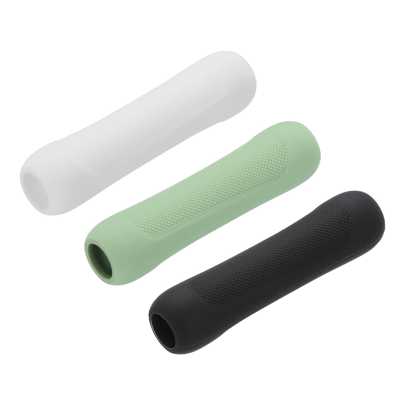 Front. Unique Bargains - 3pcs Silicone Ergonomic Pen Grip Sleeve Holder for 1st & 2nd Gen Stylus Pens - White Black Green.