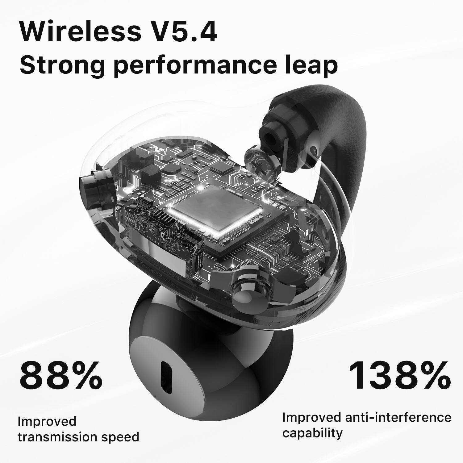 Alt View 4. Mybat Pro - MyBat Pro Clip Open-Ear Earbuds - Grey.