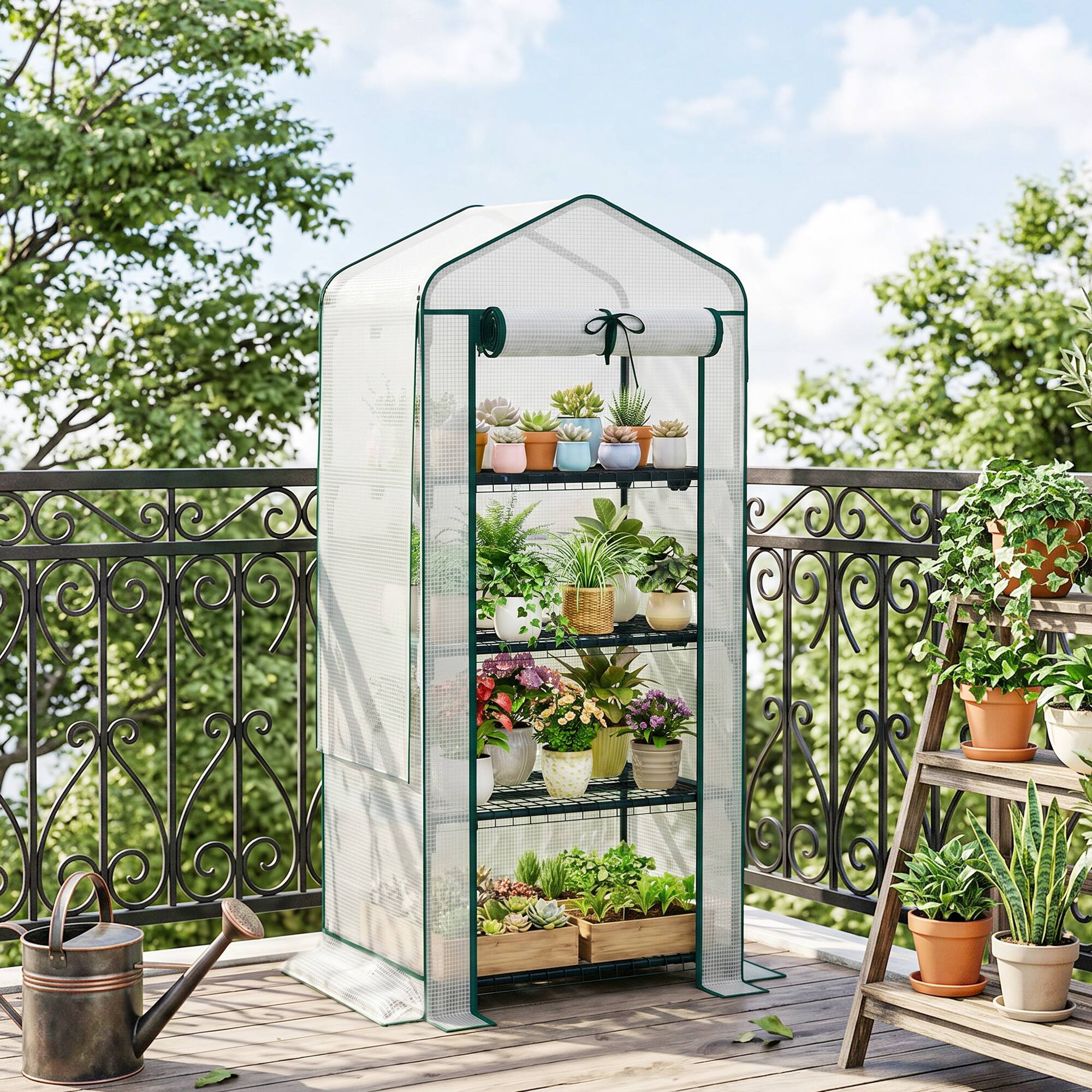 Alt View 7. Outsunny - Greenhouse with Screen Roof.