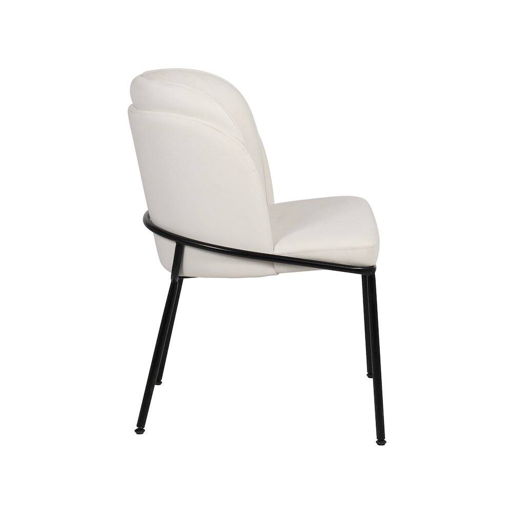 Alt View 3. Meridian Furniture - Jagger White Vegan Leather Dining Chair, Set of 2 - White.