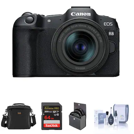 Canon EOS RF24-50mm LENS F4.5-6.3 IS R8 CANON STM 58mm I Sandisk Extreme PRO 200 MB/s 30 I 3 64 GB - HI 1STE SanDisk