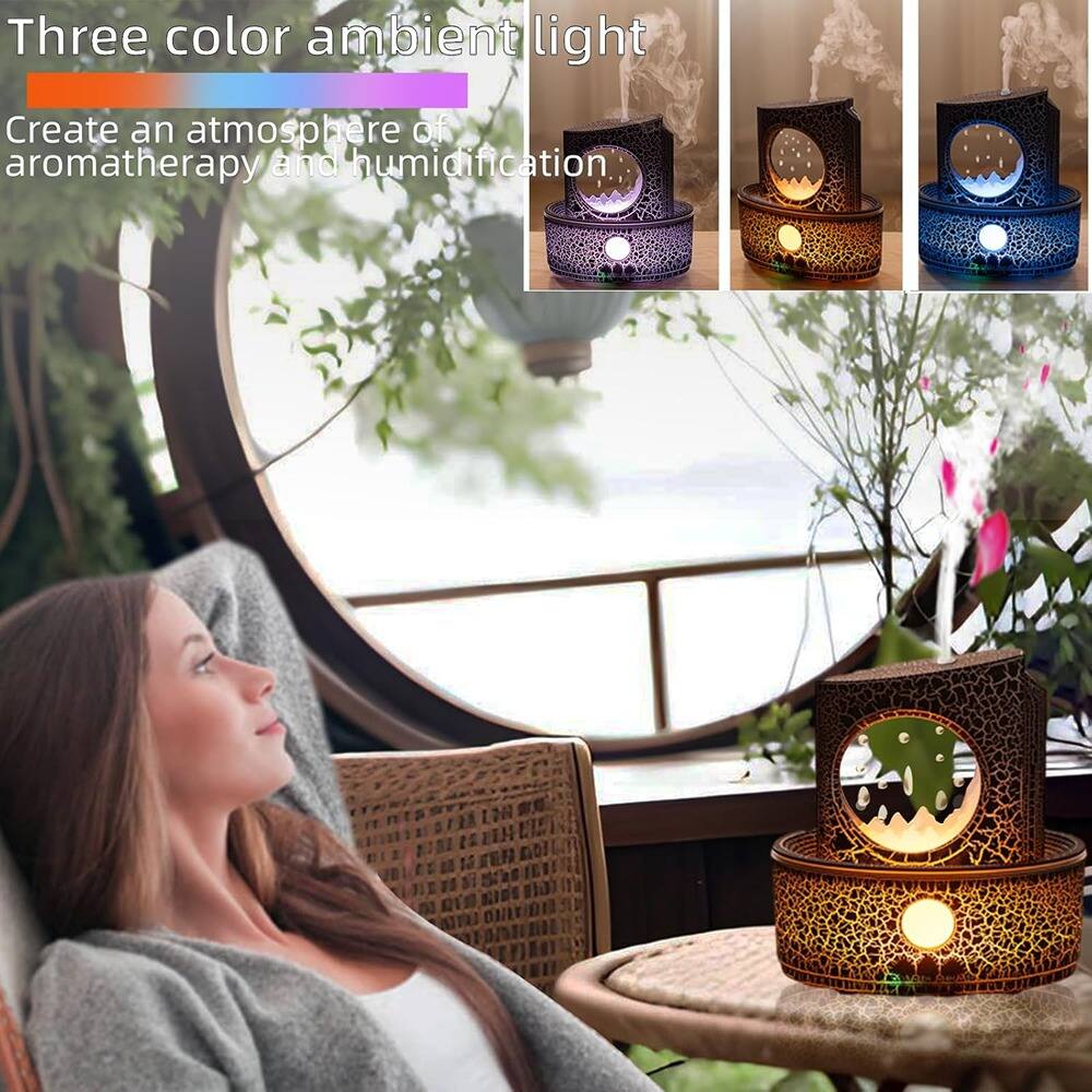 Three color ambient light  
Create an atmosphere of aromatherapy and humidification