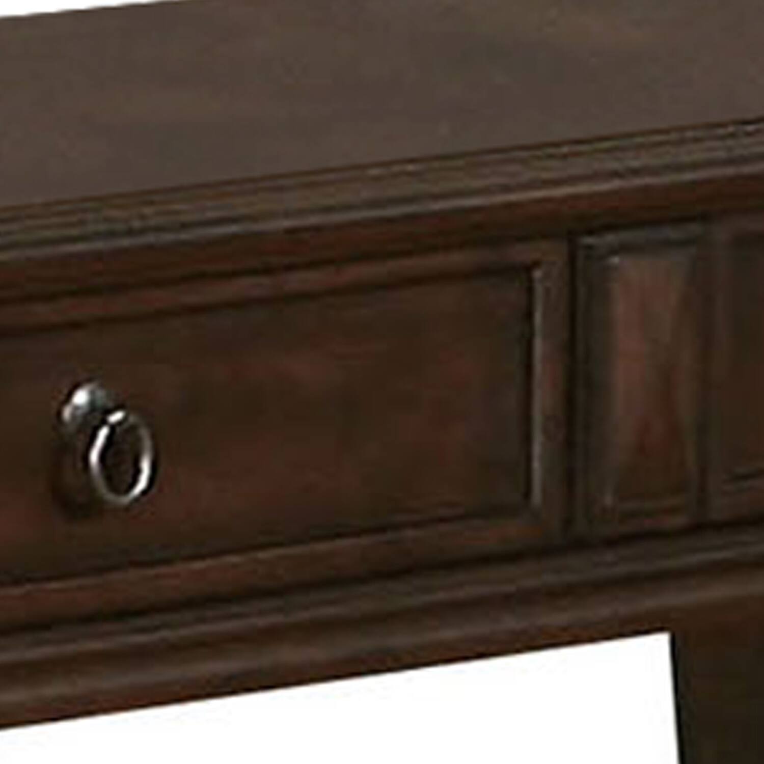 Left. Manhattan Lane - Transitional Style Wood and Metal Sofa Table with Drawers - Brown.