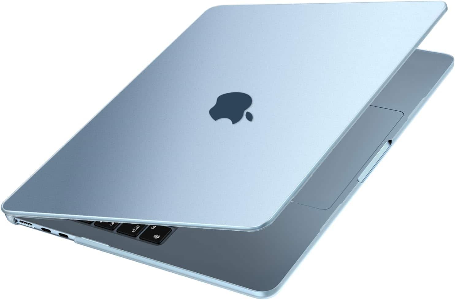 mosiso - Ultra Thin Hard Case for MacBook Air 15.3 inch M5 A3448 M4 A3241 M3 A3114 M2 A2941, Precision Fit and Anti-Fingerprint - Sky Blue Clear