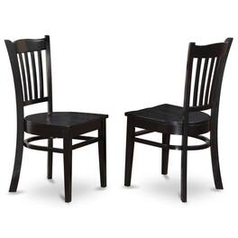 East West Furniture - 7 PC Dining room sets -Kitchen dinette Table and 6 Kitchen Chairs - Black