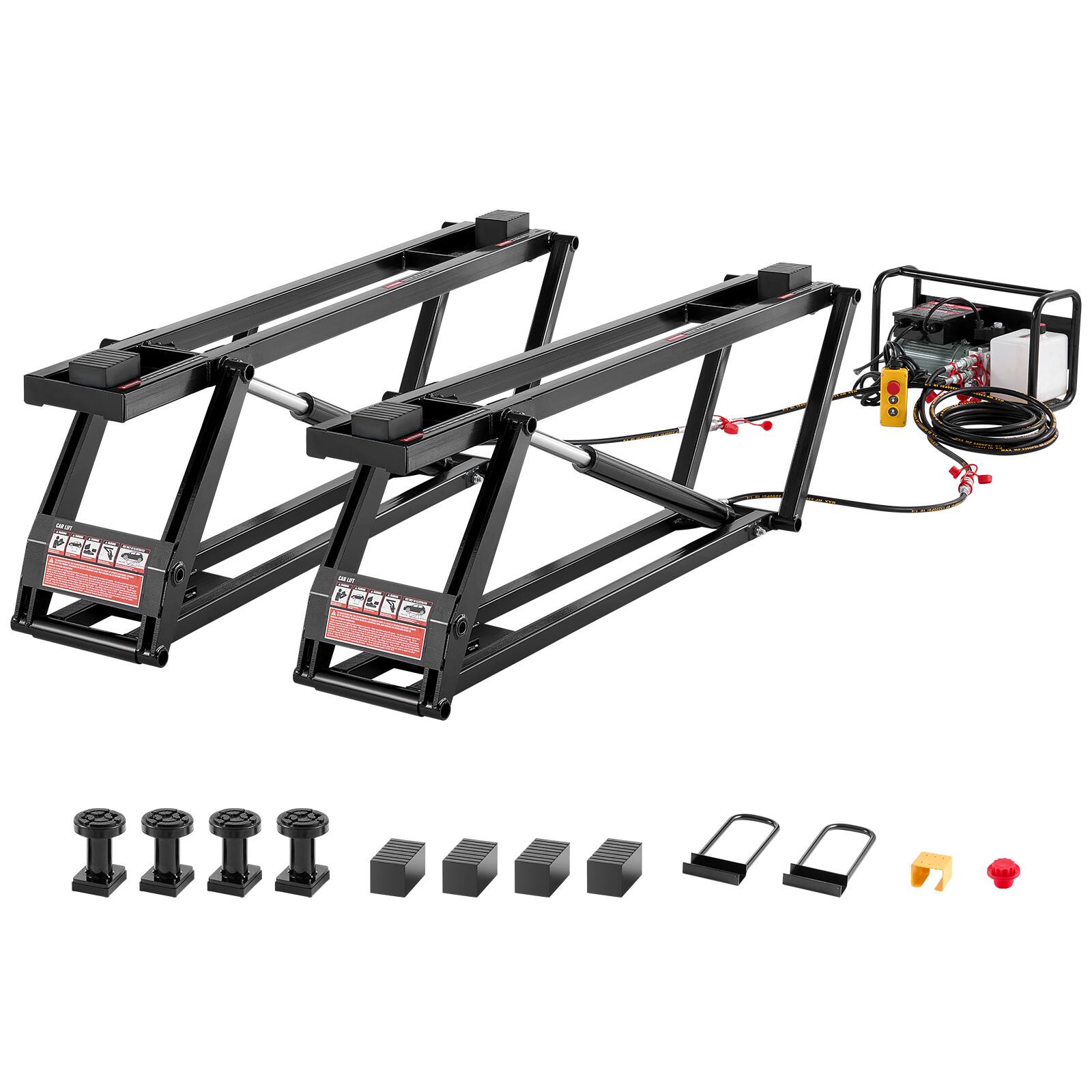 Alt View 5. VEVOR - Car Lift, 7000 lbs Capacity Car Lifts for Home Garage, 3-Level Adjustable with 29.4" Lift Height & Remote Control - Black.