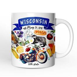OrnamentallyYou - Artistic Wisconsin State Themes and Landmarks Mug - White