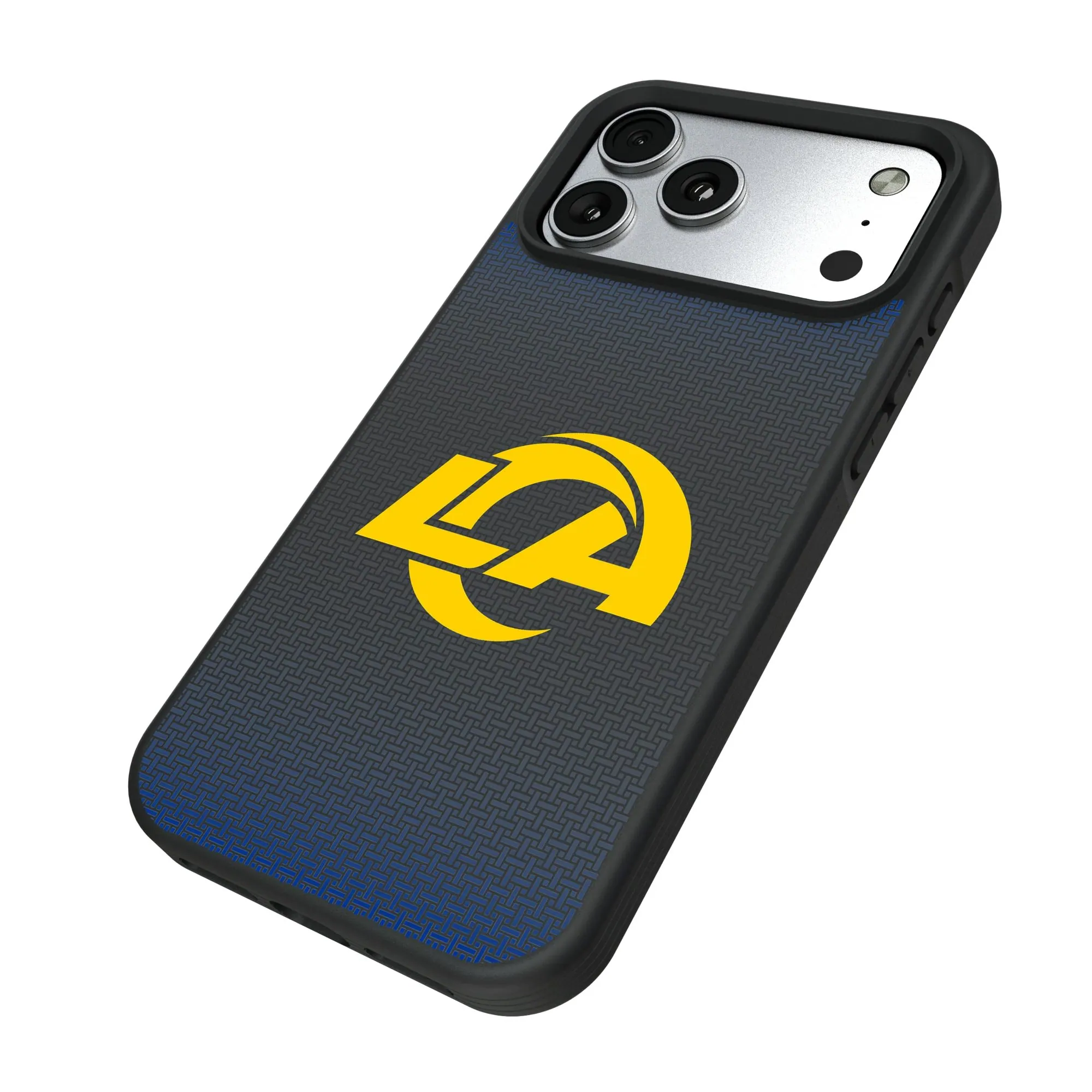 Alt View 1. Keyscaper - Los Angeles Rams Bump Case with 8.2ft Drop Protection - 15 Plus - Black.