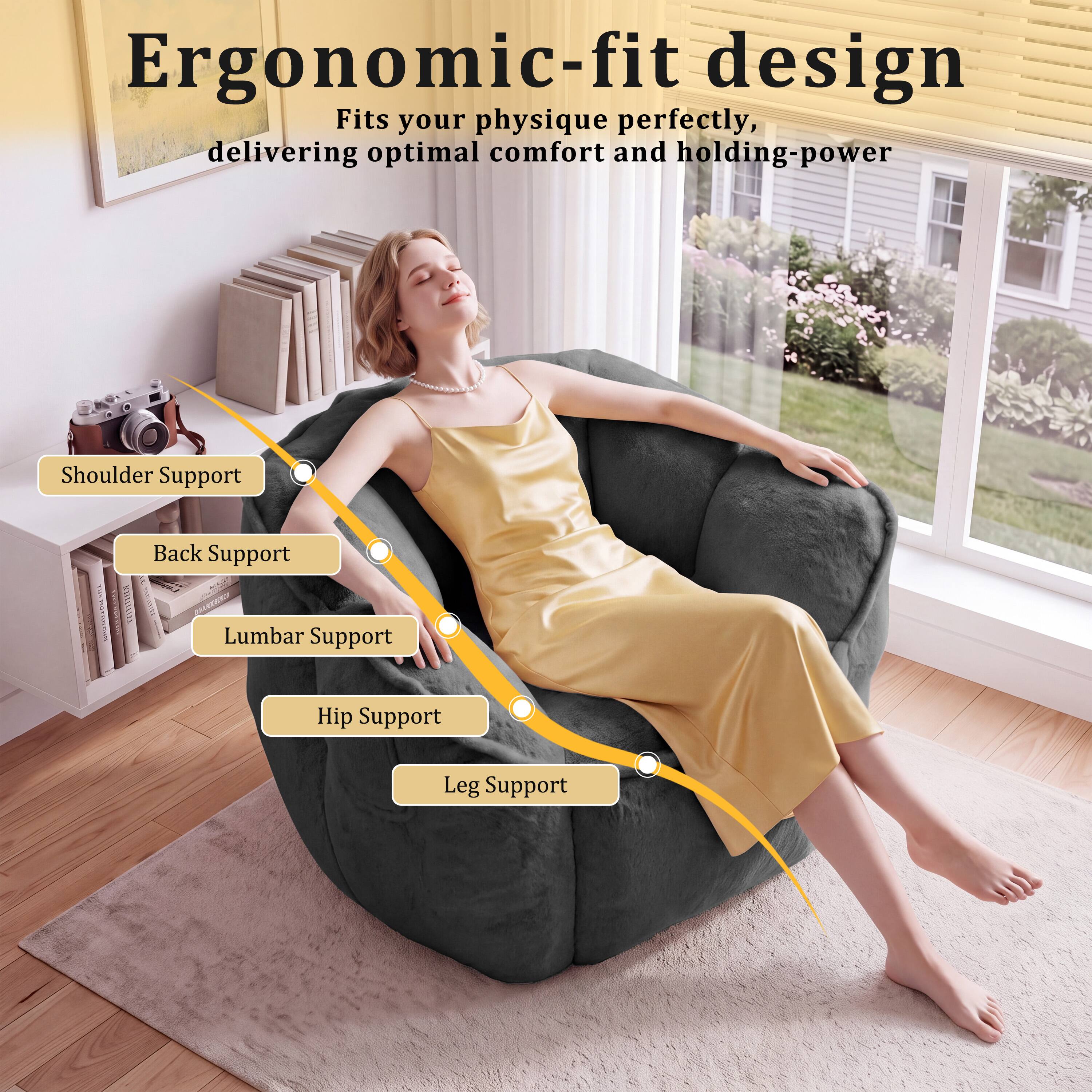 Ergonomic-fit design  
Fits your physique perfectly, delivering optimal comfort and holding-power

- Shoulder Support
- Back Support
- Lumbar Support
- Hip Support
- Leg Support