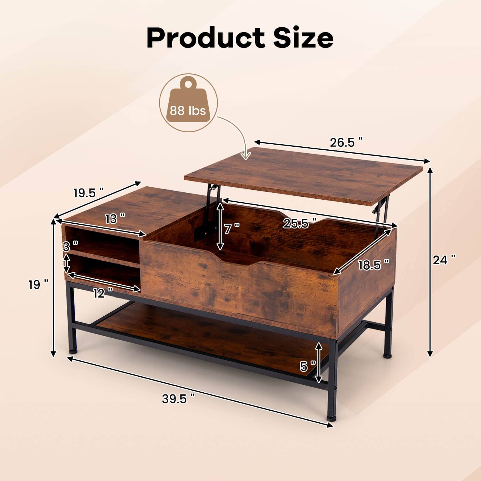 Product Size: 88 lbs, 26.5" x 19.5" x 19" x 3" x 13" x 12" x 7" x 25.5" x 18.5" x 24" x 5" x 39.5".