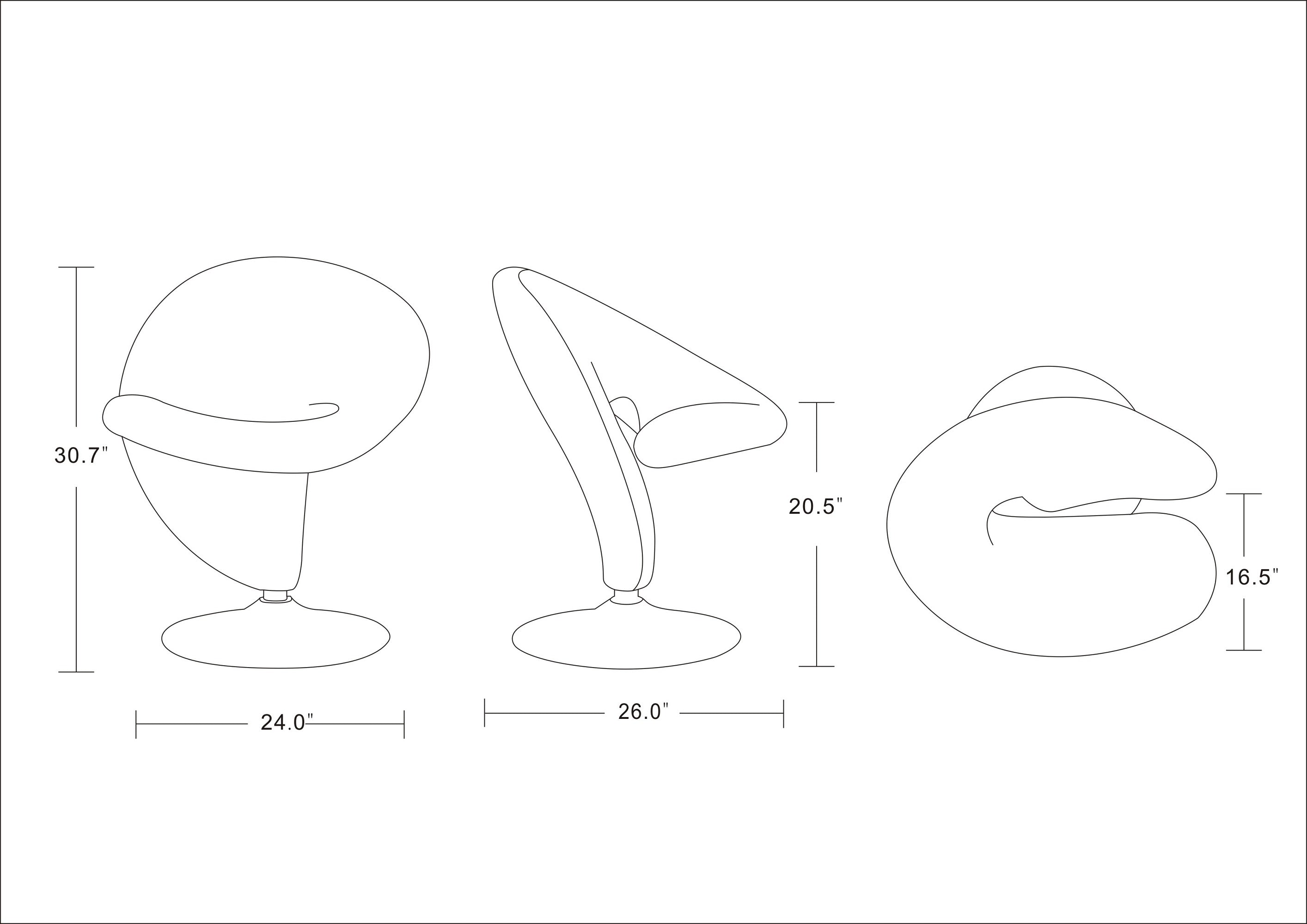 1 30.7"  
24.0M  
T B 20.5" 26.0"  
T 16.5"