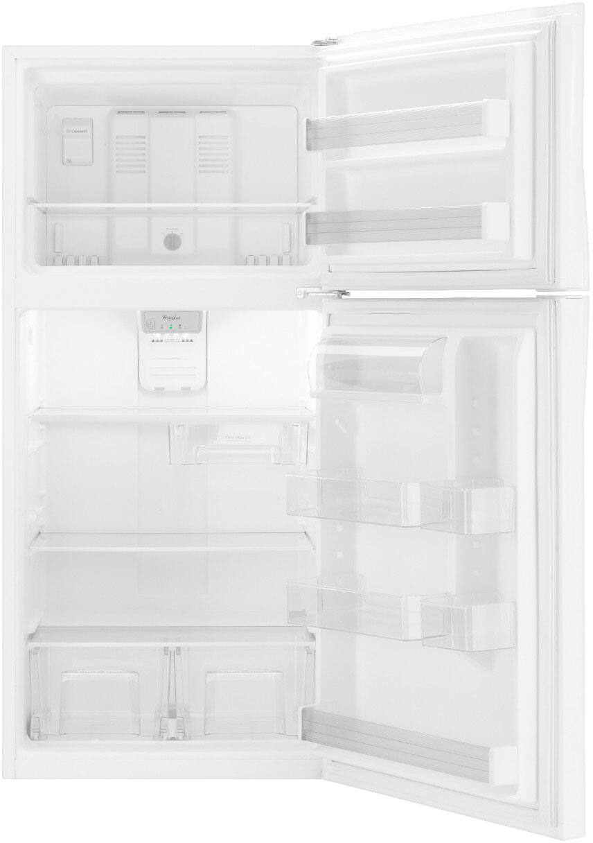I'm sorry, but the text "du eoee aoo !" does not make sense and does not provide any context or information about the image. The image shows an open refrigerator with a white interior and no food items inside.