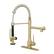 Alt View 1. Boyel Living - Brushed Gold Pull Down Kitchen Faucet with Deck Plate Single Handle Spring Design - Brushed Gold.