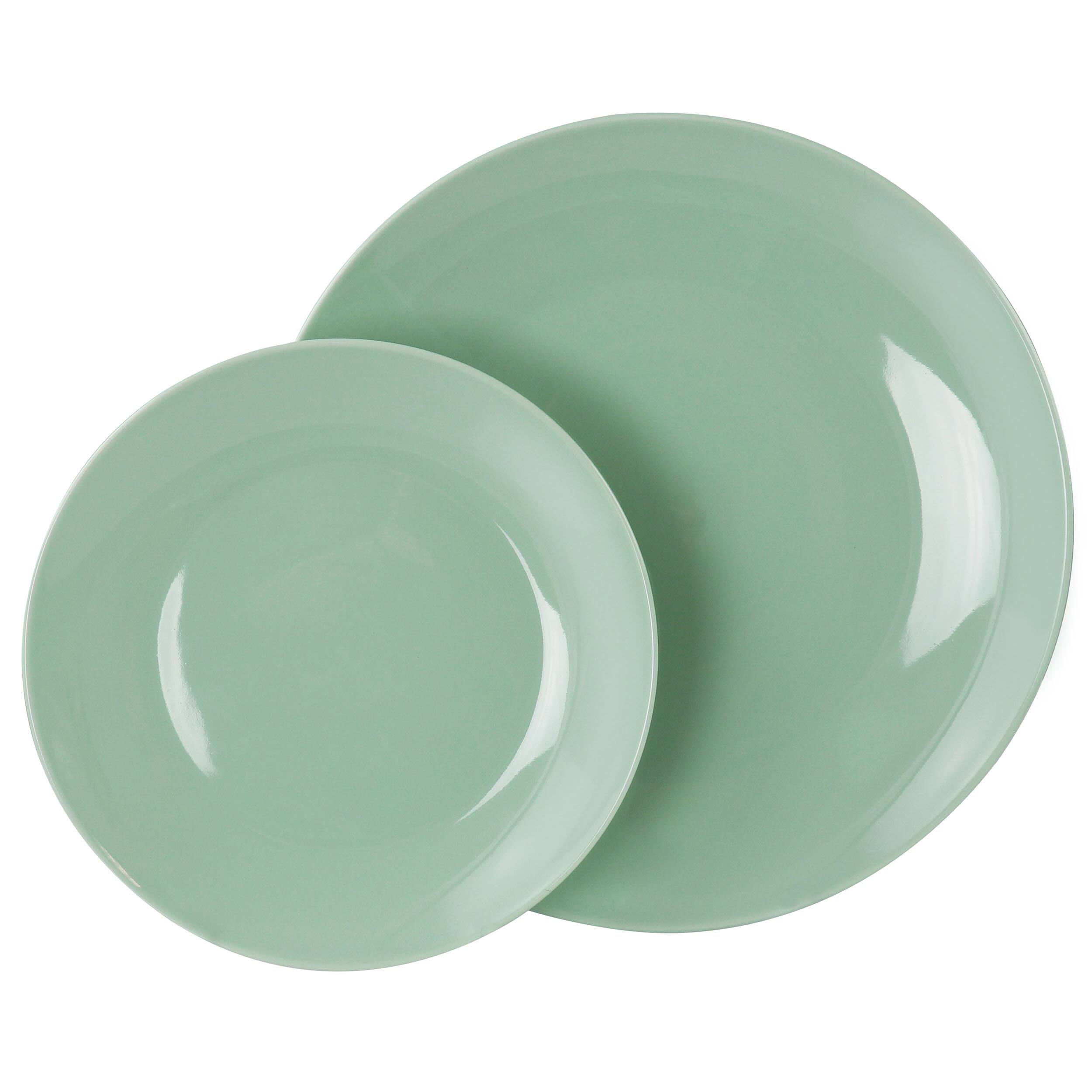 Alt View 3. Elama - Elama Luna 18 Piece Porcelain Dinnerware Set in Mint - Mint.