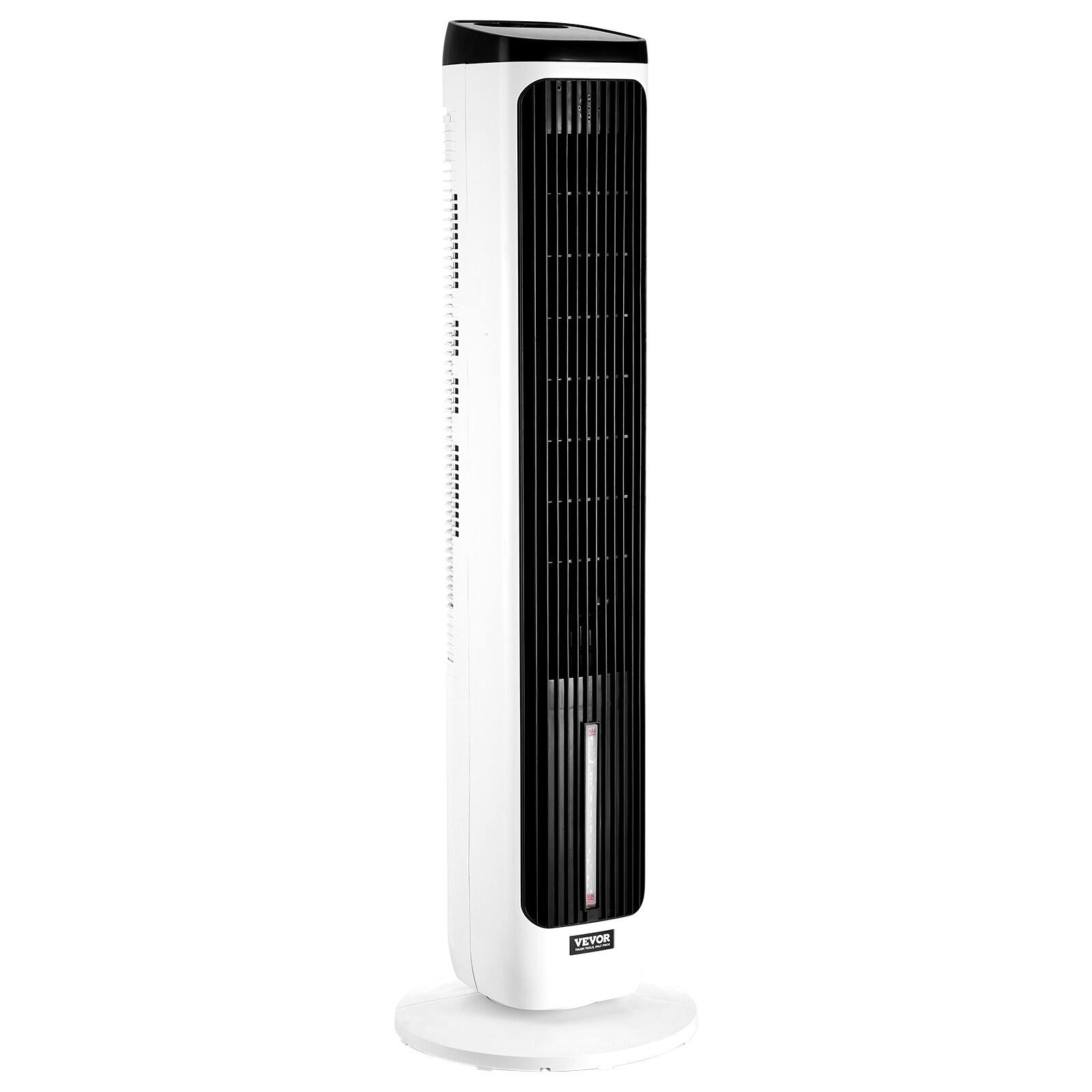 Alt View 5. VEVOR - Tower Fan, 23.3ft/s Velocity Quiet Floor Fan, 70° Oscillating Fans for Indoors with 9 Speeds, 4 Modes, 24H Timer - White + Black.
