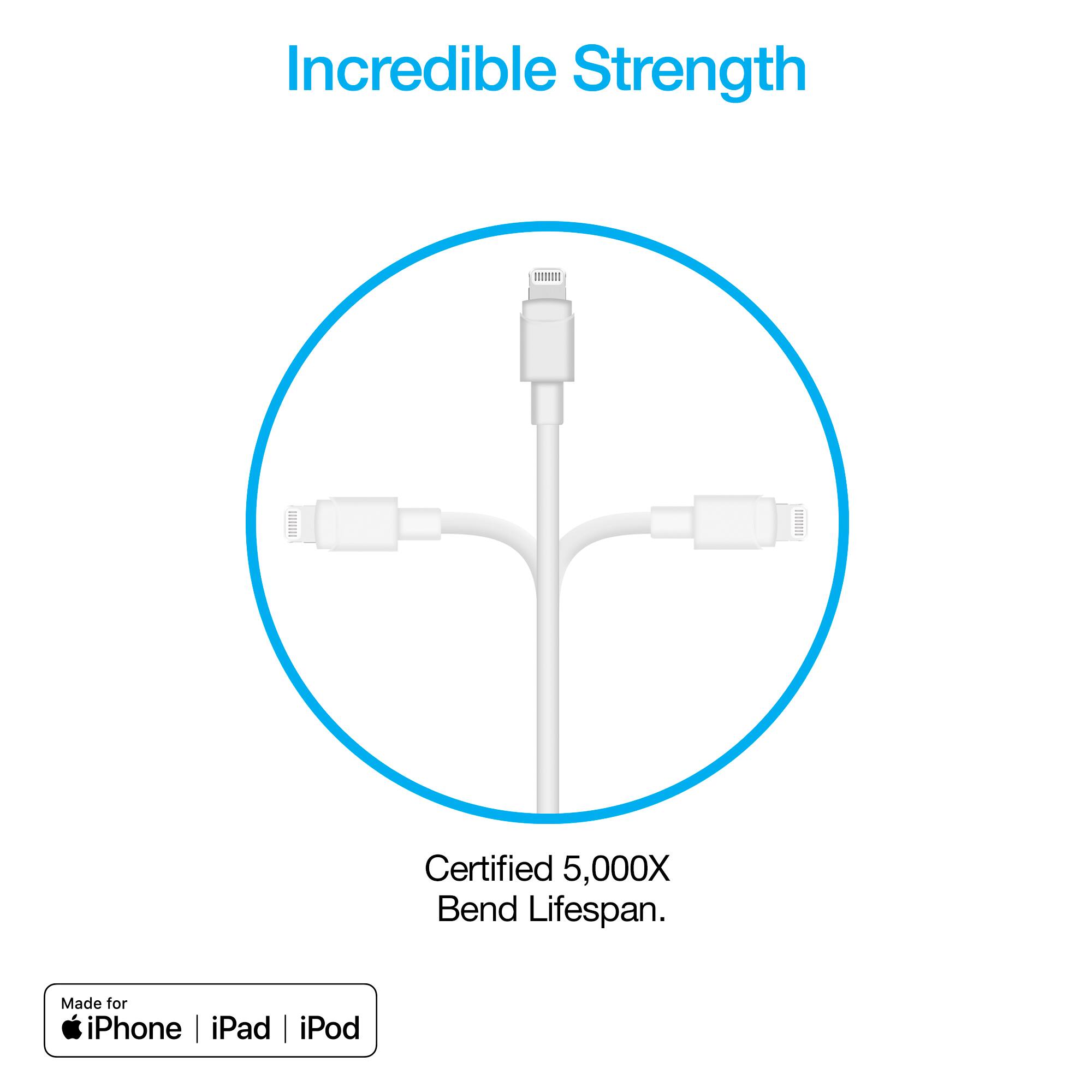 Incredible Strength Certified 5,000X Bend Lifespan. Made for iPhone | iPad | iPod