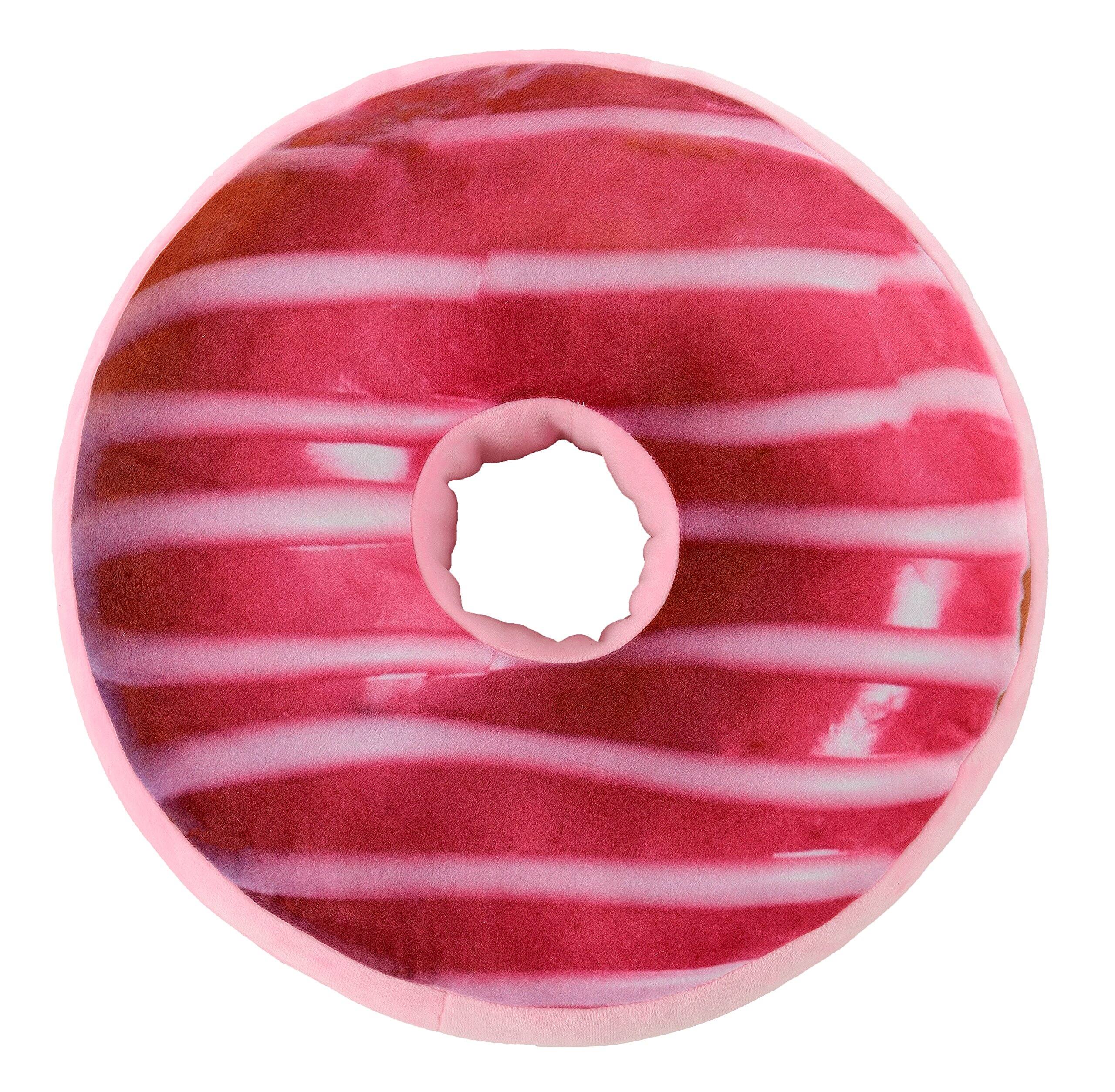 Alt View 2. Cheer Collection - Round Donut Pillow | 2-in-1 Reversible Super Soft Microplush Doughnut Pillow - Pink Glaze, Rainbow Sprinkles - Cotton Pink.