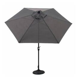 Four Seasons Courtyard - 9 Foot Norwalk Market Umbrella with Push Button Tilt - Gray