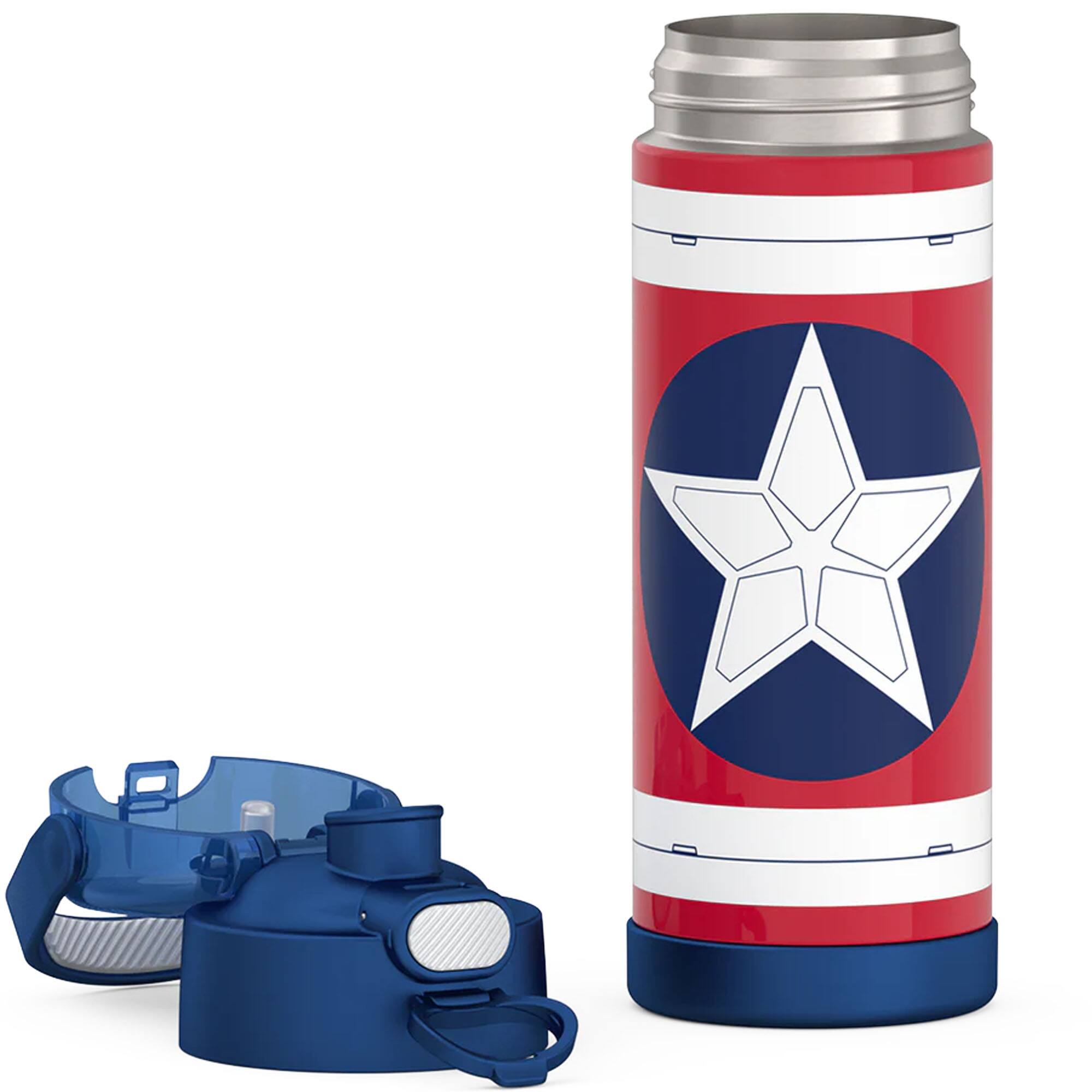 Alt View 4. Thermos - Thermos 16 oz. Kid's Funtainer Stainless Steel Water Bottle - Captain America Brave New - Captain America Brave New.