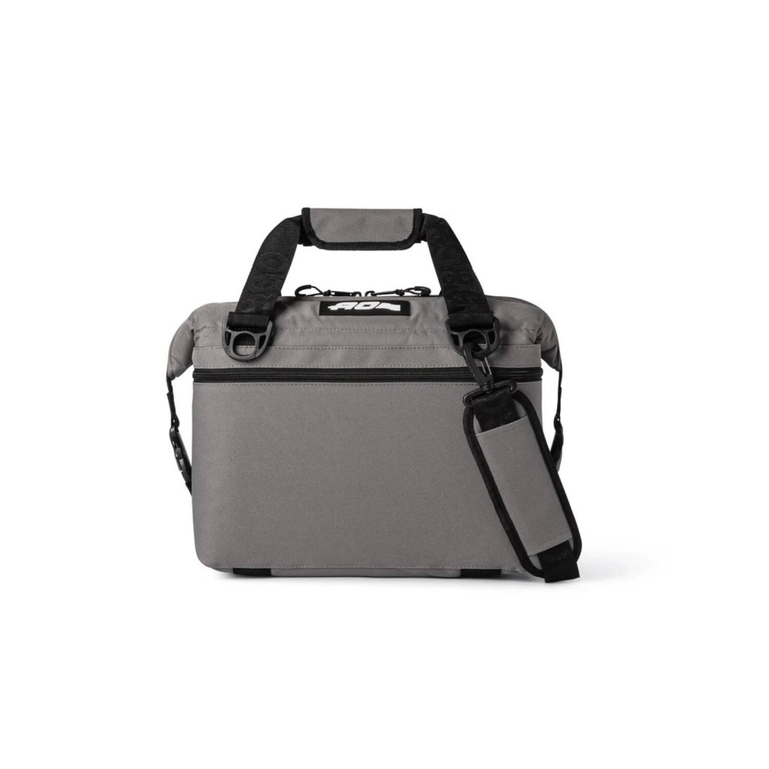 Angle. AO Coolers - AO Coolers Original Canvas Series 12-Pack Soft Cooler (Charcoal) - Charcoal.