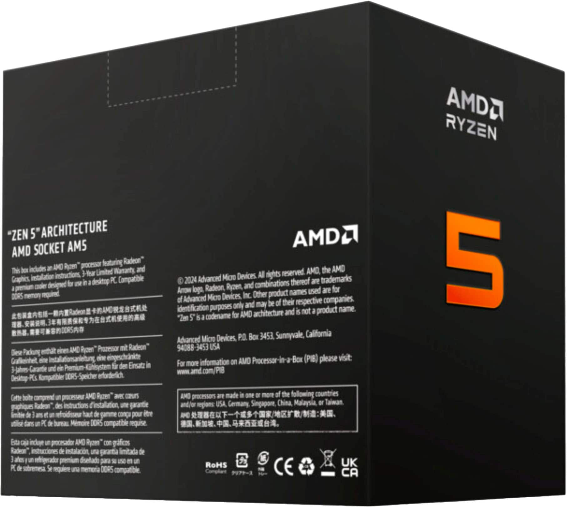 AMD Ryzen 5 9600X 6-Core Processor, Radeon Graphics, 6 Core, 12 Thread ...