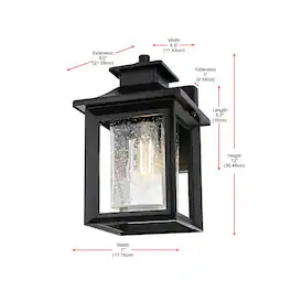 Elegant Lighting - Judson 7 inch Outdoor Pendant - Black