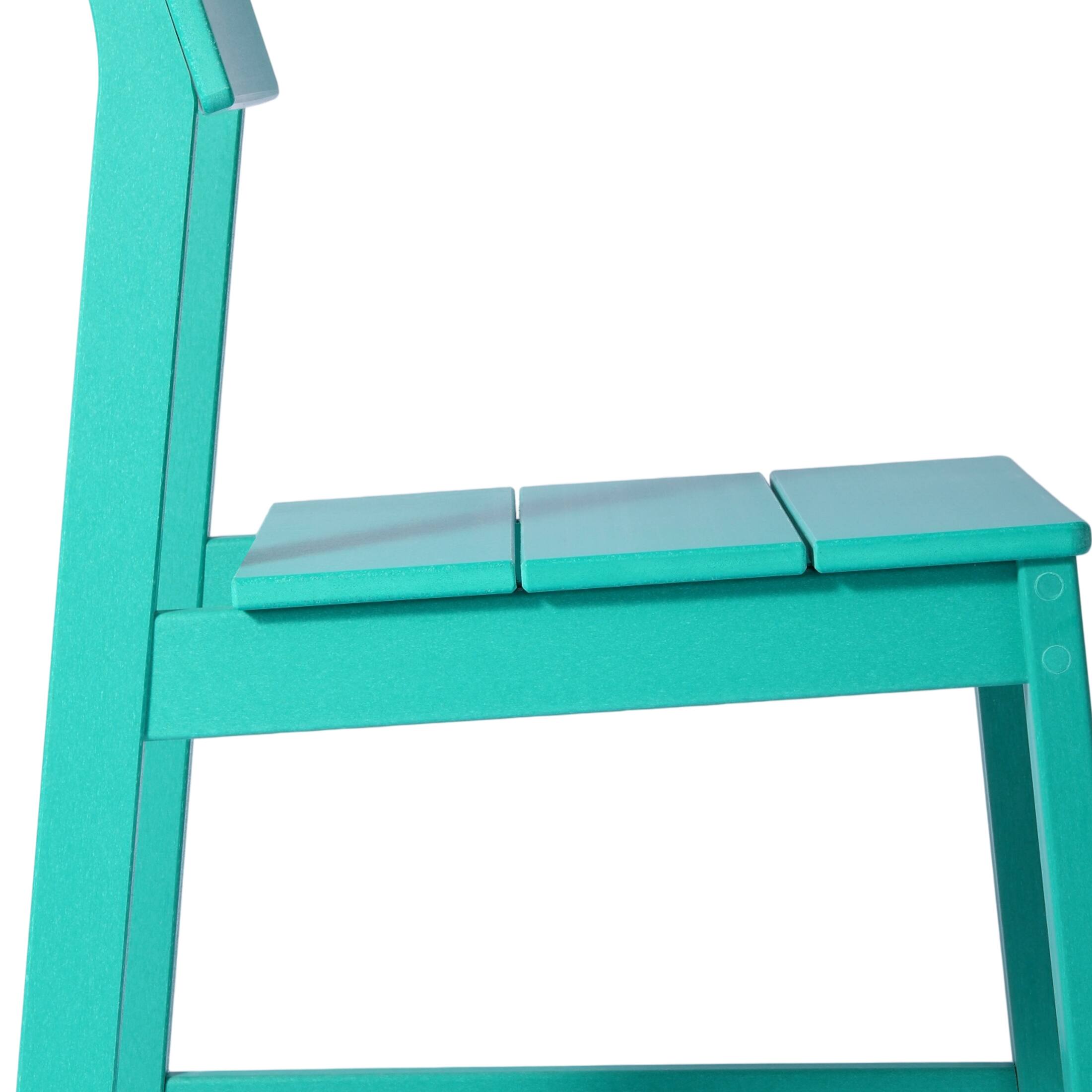 Alt View 4. WestinTrends - WestinTrends Paloma Modern HDPE Outdoor Armless Patio Dining Chairs (Set of 2) - Turquoise.