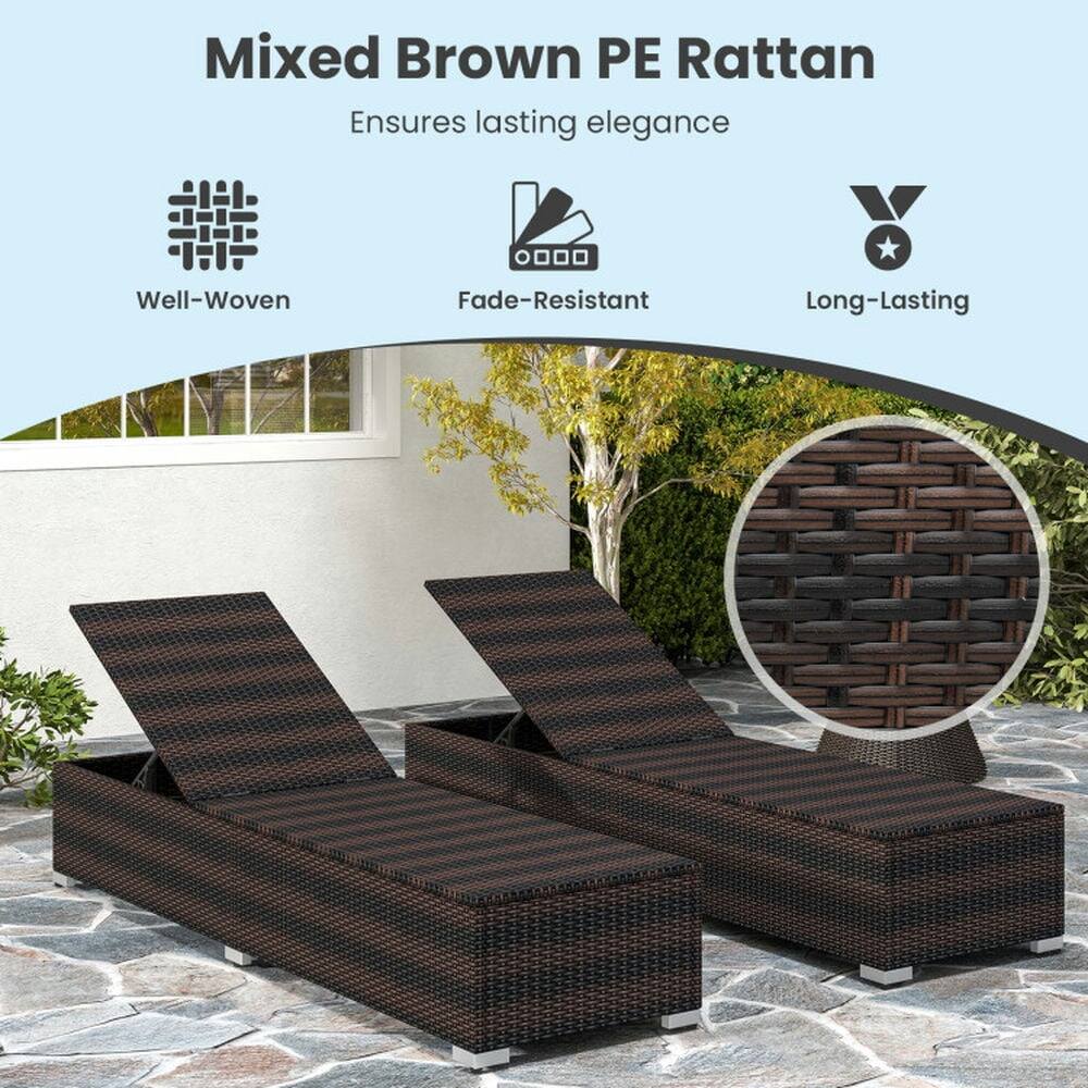 Mixed Brown PE Rattan  
Ensures lasting elegance  

- Well-Woven  
- Fade-Resistant  
- Long-Lasting
