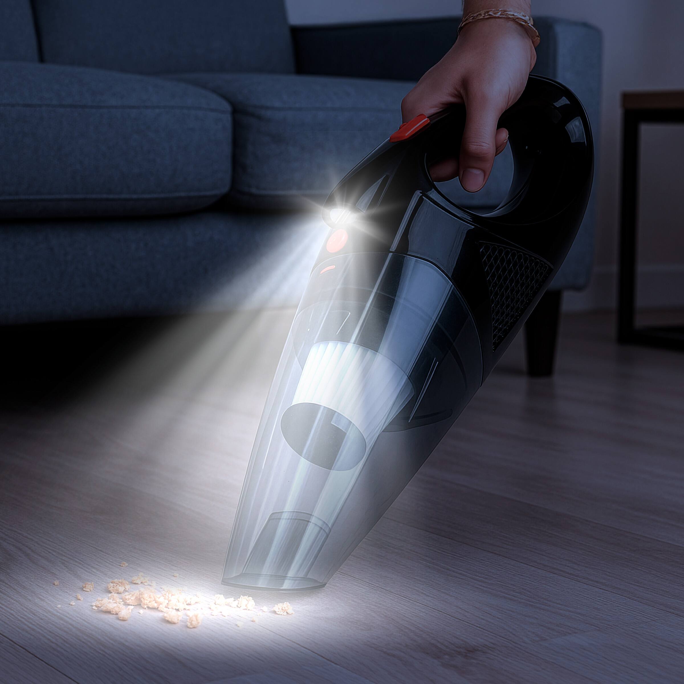 Alt View 5. Stalwart - Handheld Vacuum Cordless Car Vacuum 5,500Pa Rechargeable Hand Held Cleaner with LED Light, Washable Filter, and Nozzles.