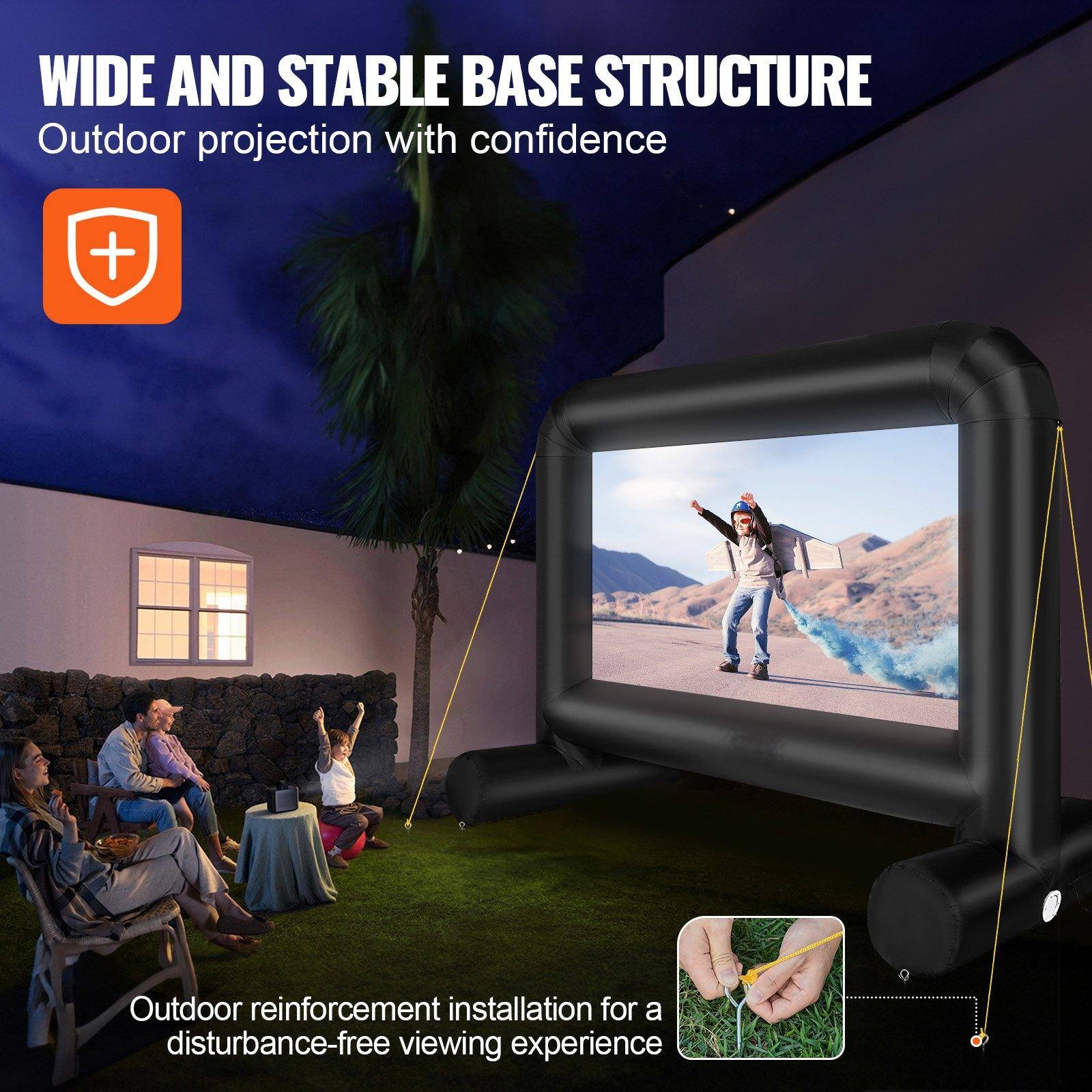 WIDE AND STABLE BASE STRUCTURE  
Outdoor projection with confidence  

Outdoor reinforcement installation for a disturbance-free viewing experience